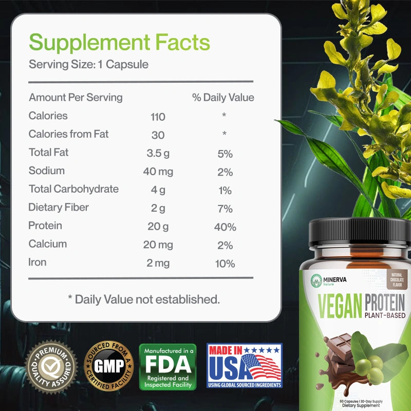 Minerva Nature Ultimate Vegan Protein for Muscle Growth & Fat Loss