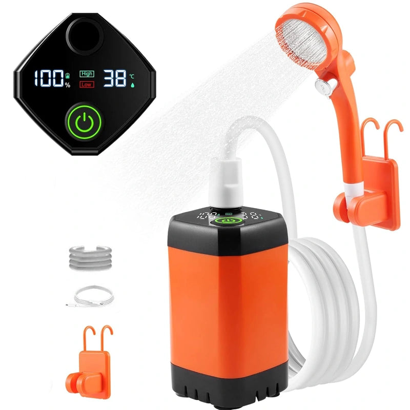 Portable Camping Shower – Rechargeable, Fast Charging, Lightweight & Easy to Use