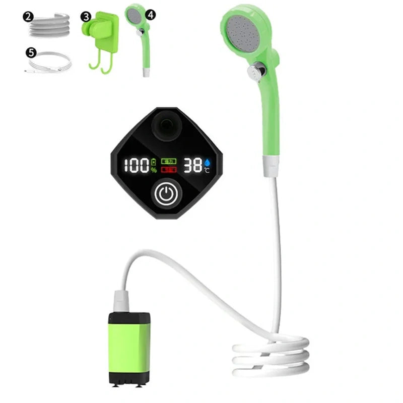 Portable Camping Shower – Rechargeable, Fast Charging, Lightweight & Easy to Use
