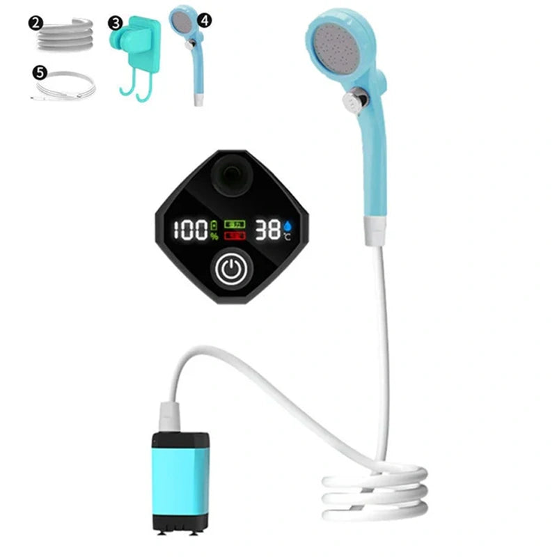 Portable Camping Shower – Rechargeable, Fast Charging, Lightweight & Easy to Use