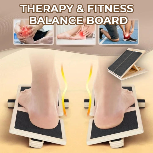 Professional Physical Therapy & Fitness Balance Board – Adjustable Wooden Trainer for Ankle Rehab, Core Strength & Flexibility
