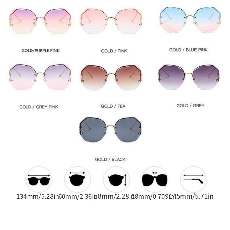 Fashion Sunglasses Women Metal Female UV400 Vintage Ladies Stylish Design Oversized Square Sunglasses For Women