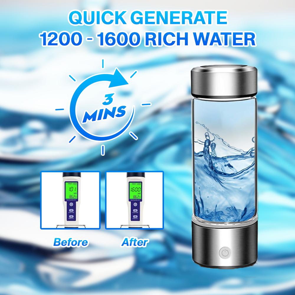 2024 Portable Hydrogen Water Bottle with SPE/PEM Technology