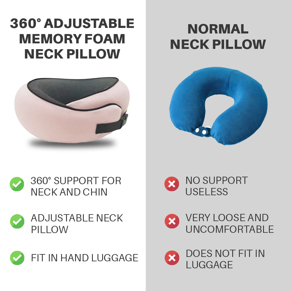 360° Adjustable Memory Foam Travel Neck pillow