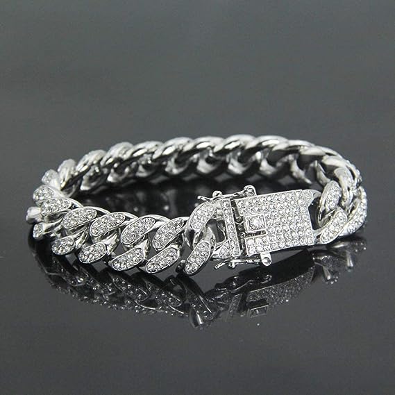 Diamond Cuban Link Iced Gold Plated Hip Hop Bracelet Men & Women Perfect Gift Box