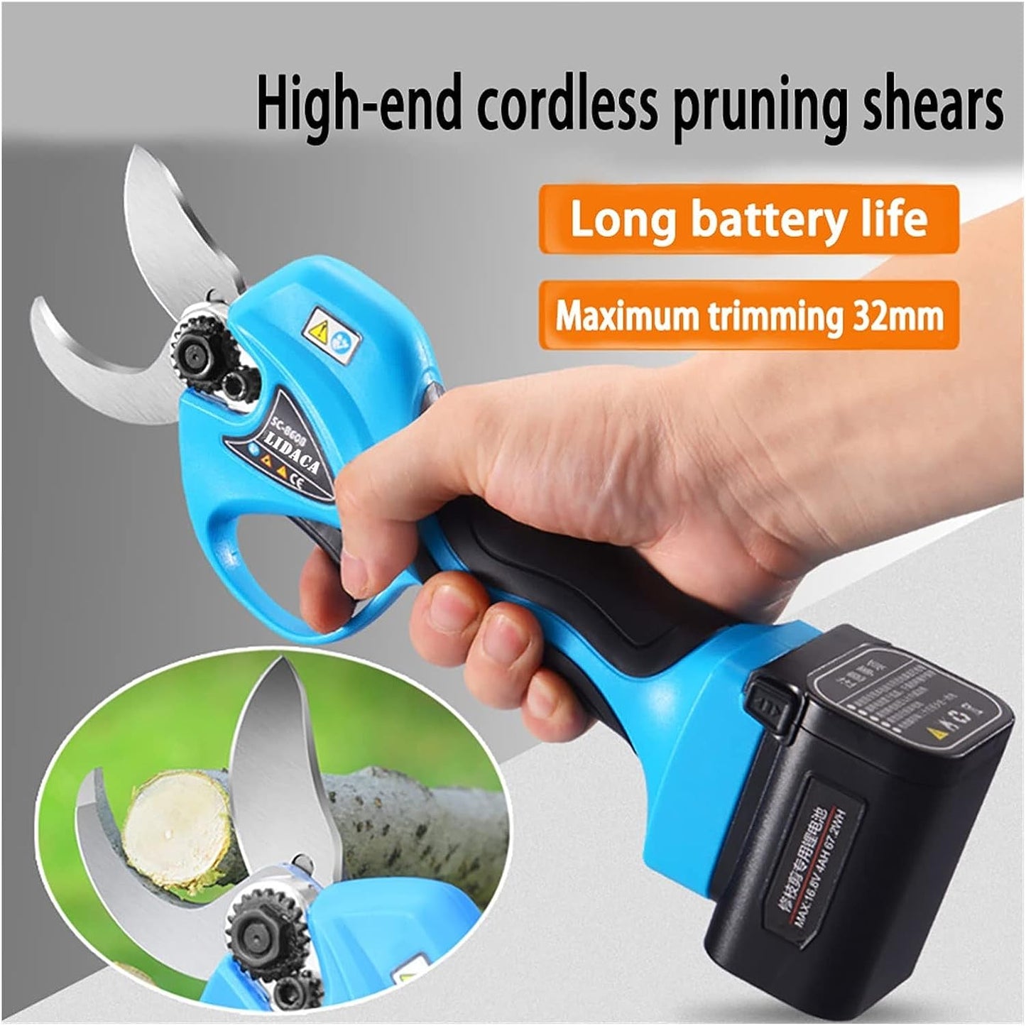 16.8V Electric Pruning Shears Cutting Diameter For Gardening Bonsai Cordless Tree Pruner