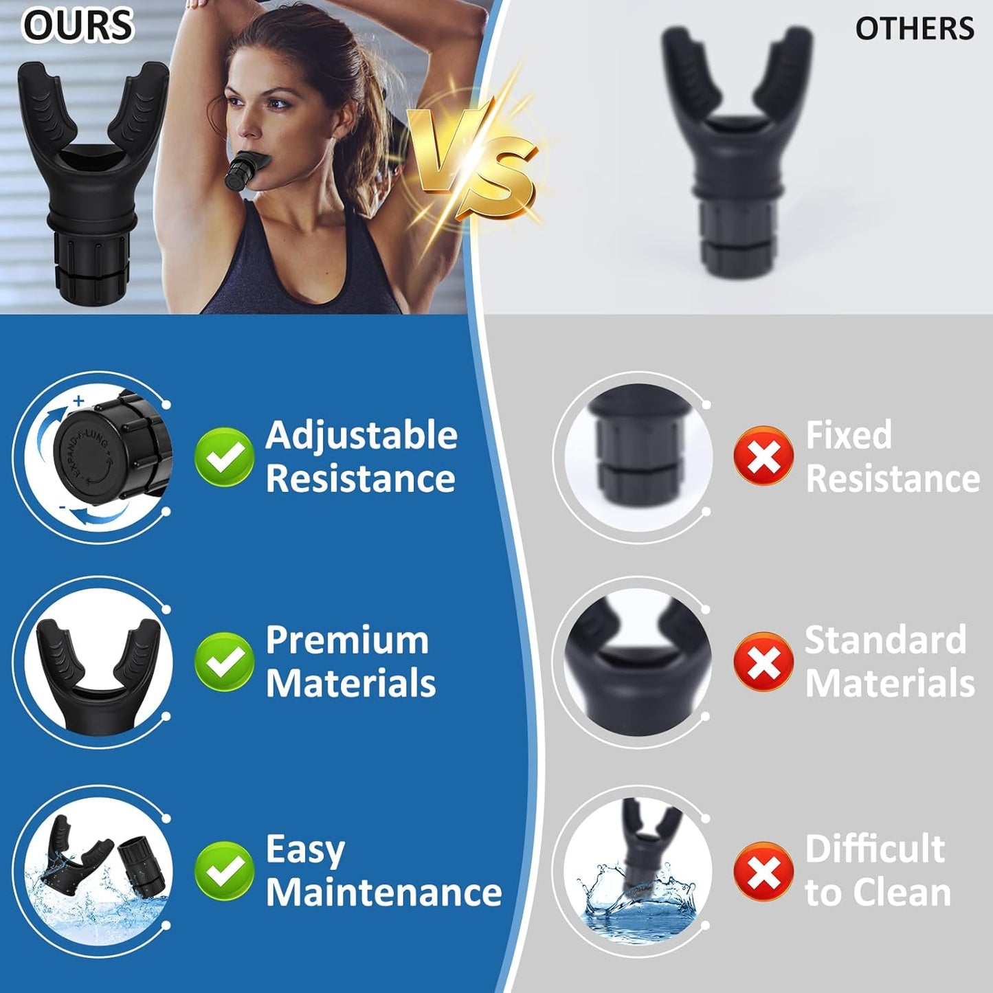 Deep Lung Breathing Trainer – Improved Lung Capacity, Stress Relief & Cardiovascular Endurance