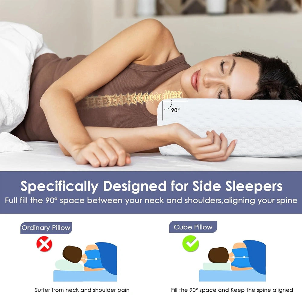 Side Sleep Cube Ergonomic Side Sleeper Pillow