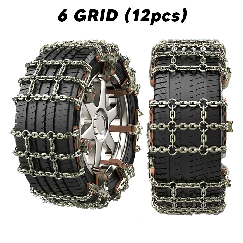 Snow Emergency Anti Slip Car Tire Chains with Thickened Steel for Truck SUV in Snow, Ice, Sand and Mud