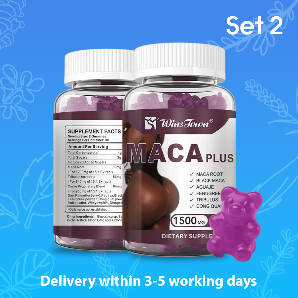 Maca Plus Gummies (3000mg) | Dietary Supplement for Hips Enlargement, Butt Enhancement, and Hormonal Balance