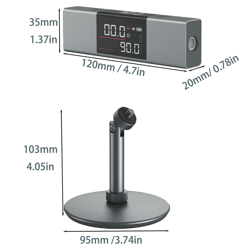 2 In 1 Protractor Digital Multifunctional Laser Leveler Tool Metal with Tripod Stand