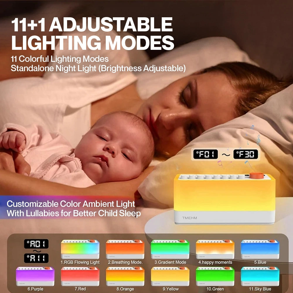Lumora Sound Box – 4-in-1 White Noise Machine with 8 Nature Sounds, Lights, Timer & Bluetooth