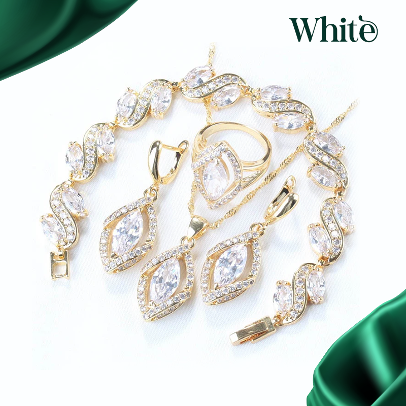 Stella 18K Yellow Gold Green Peridot Pendant & Earrings Set For Women
