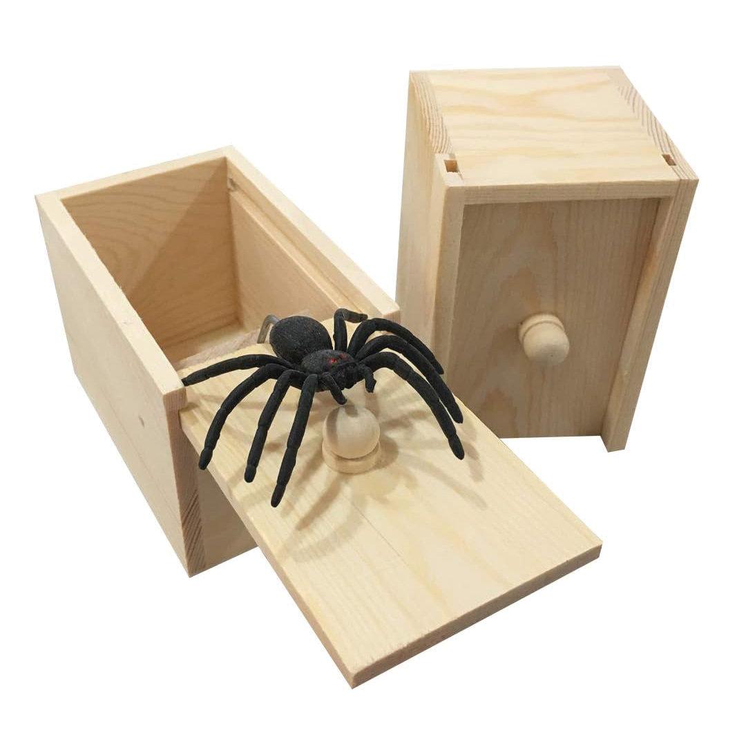 Quality Magic Potato Chip Can Prank Snake Toy & Spider in Wooden Handmade Box April Fool Halloween Party Gift for Adult & Kids