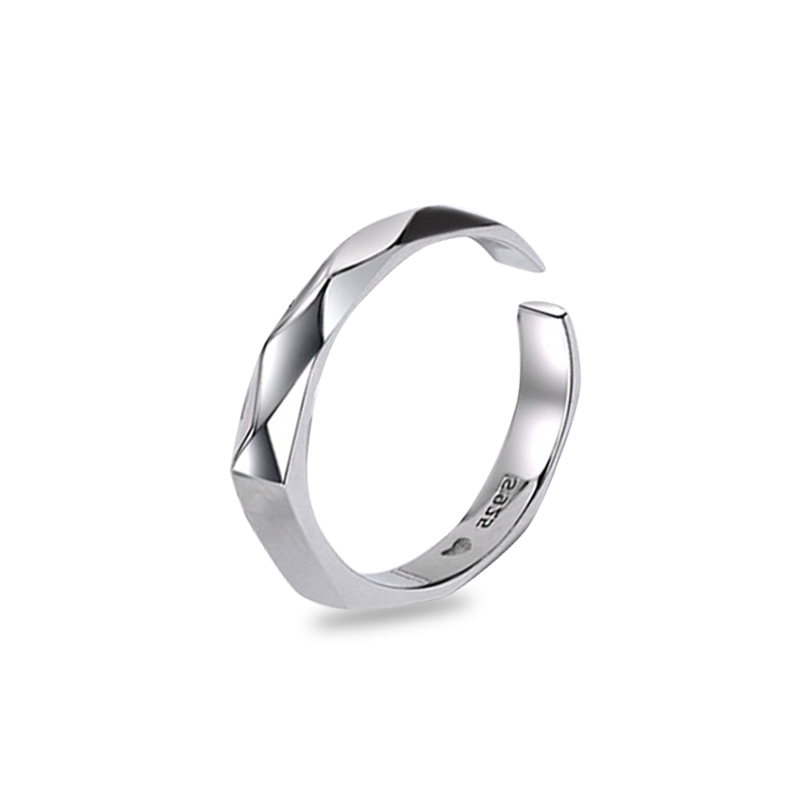 Sterling Silver Endless Love Light Reflect Matching Couple Rings