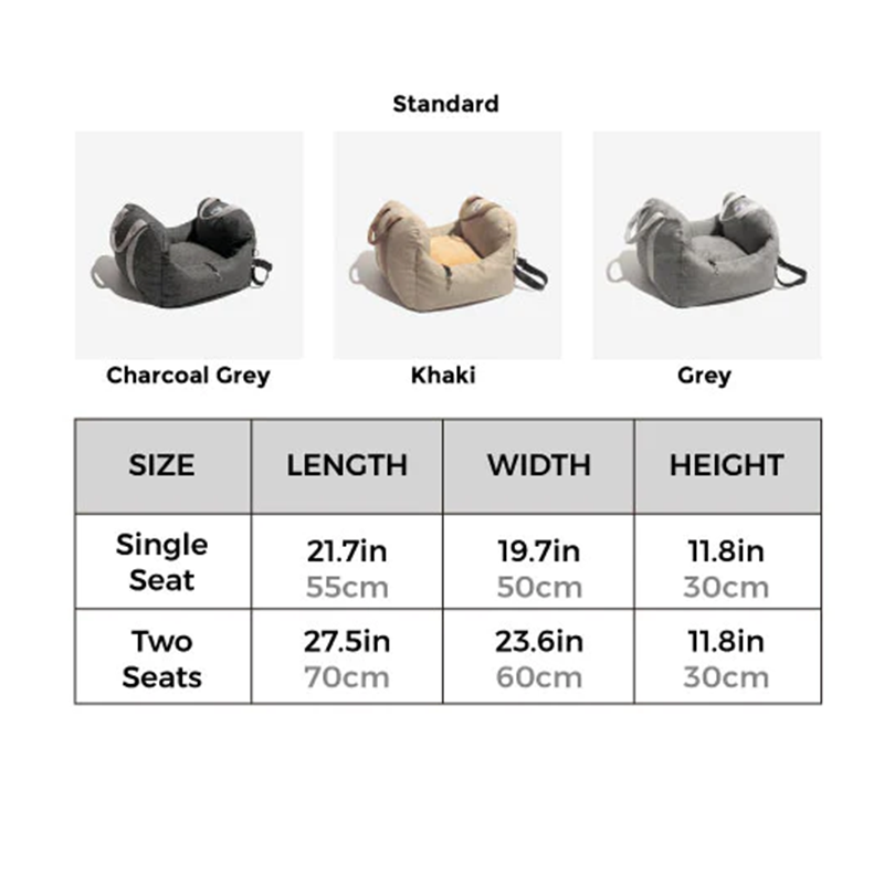 Premium & Safe, Fully Detachable and Washable Travel Car Seat Cover for Small, Medium, Large Pets