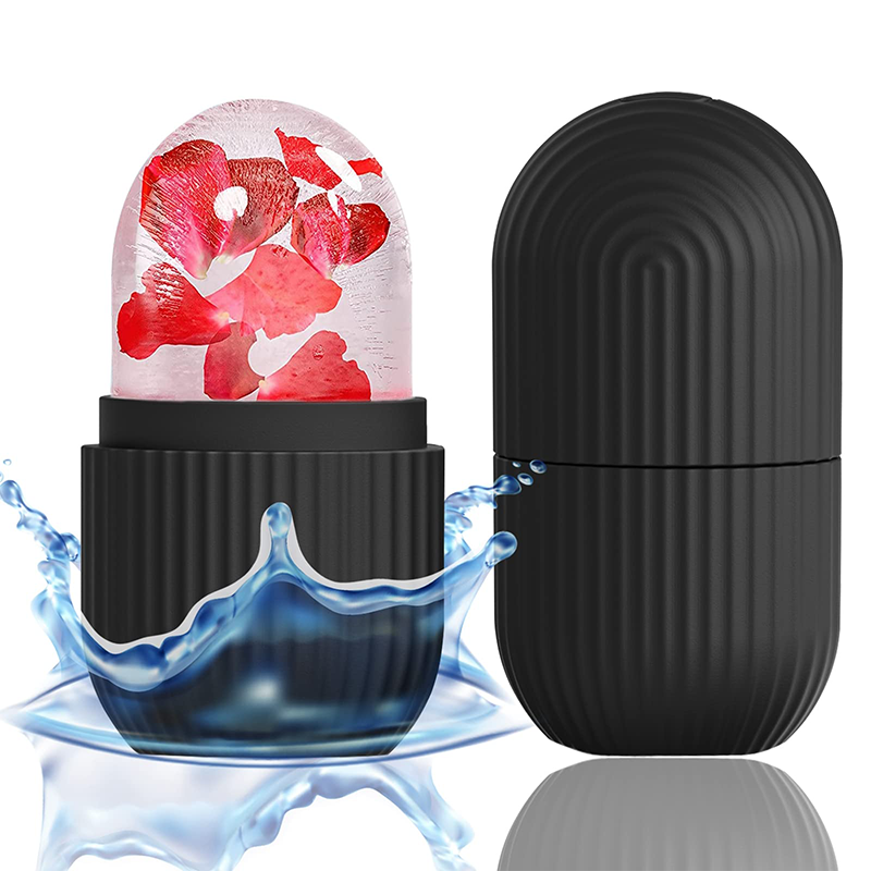 Natural Contour and Skin Care Reusable Ice Cube Roller Silicone Mold Massager for Face, Eyes and Neck