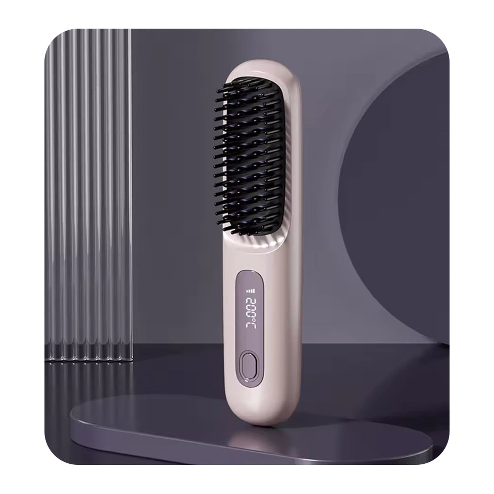 LED Temperature Portable Straightener Brush