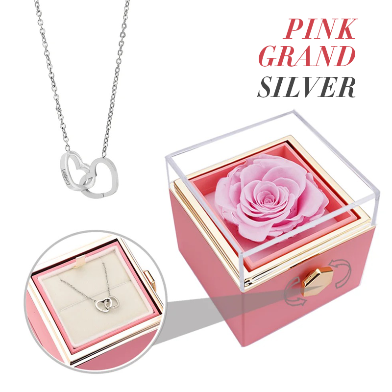 Catherine Eternal Rose Love Languages Heart Pendant Gift Box for Her on Birthday, Christmas, Mother's Day, Valentine's Day