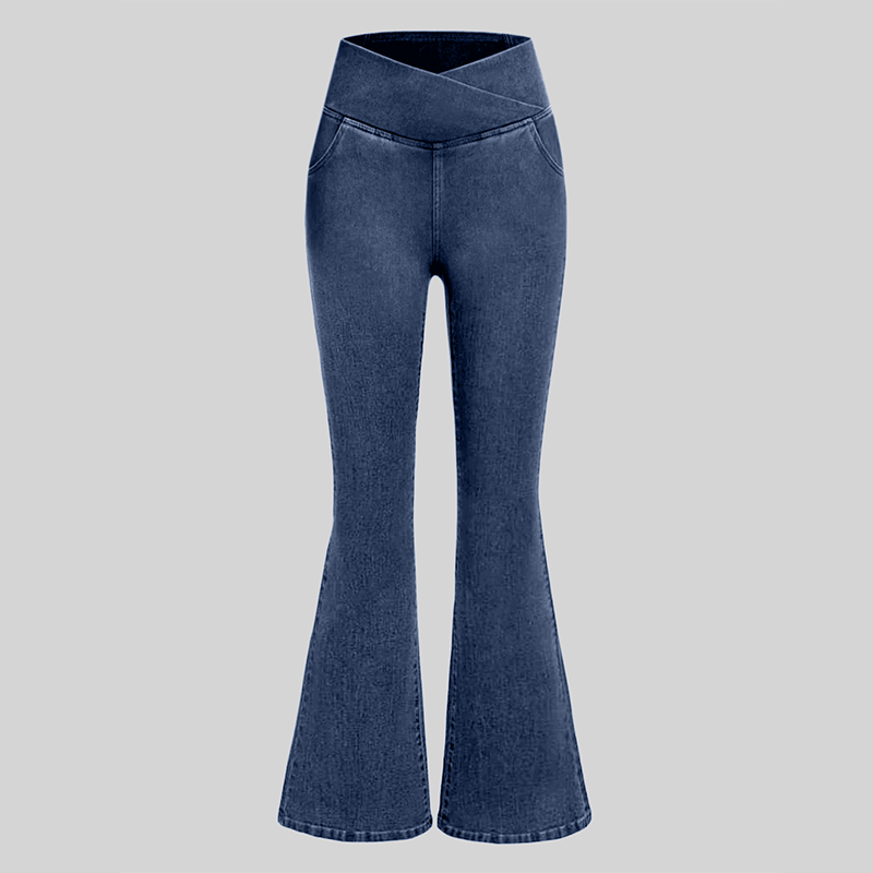 Stretchy Jeans High Waisted Crossover