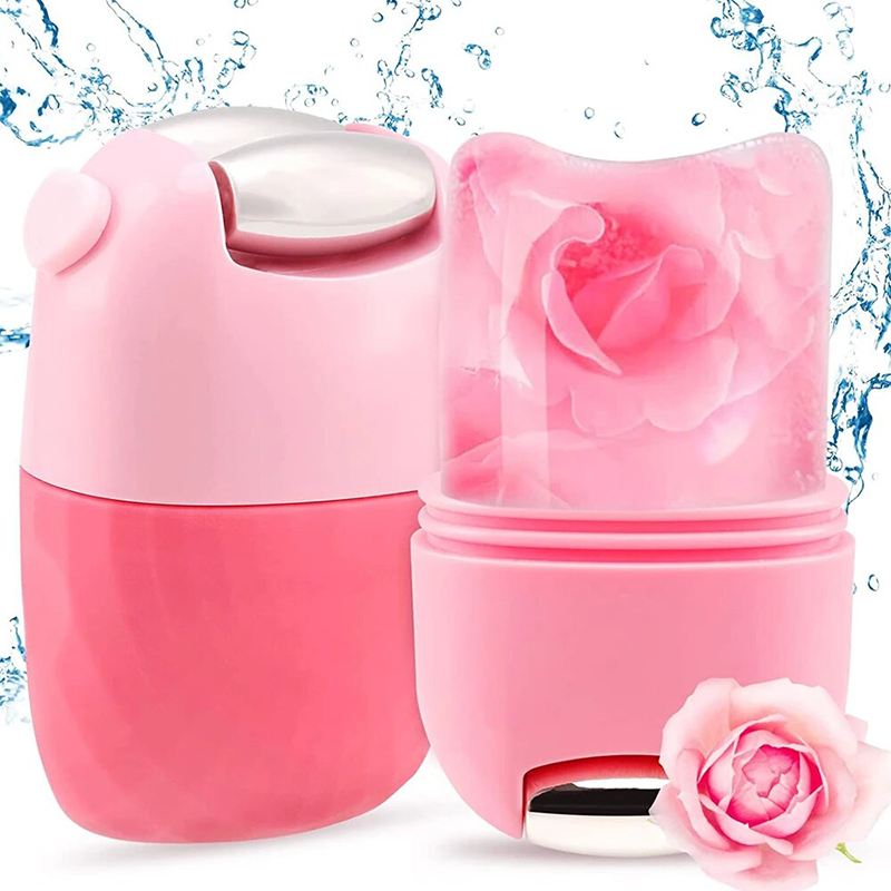 Natural Contour and Skin Care Reusable Ice Cube Roller Silicone Mold Massager for Face, Eyes and Neck