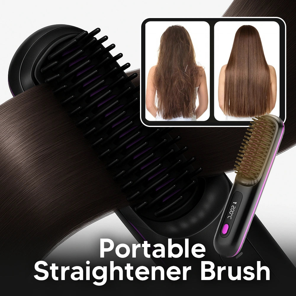 LED Temperature Portable Straightener Brush