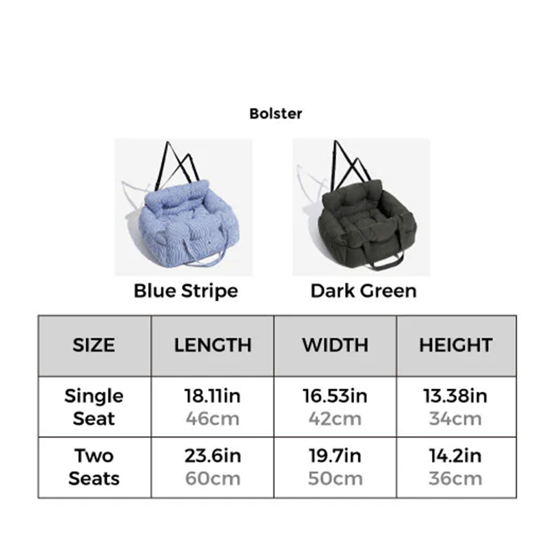 Premium & Safe, Fully Detachable and Washable Travel Car Seat Cover for Small, Medium, Large Pets