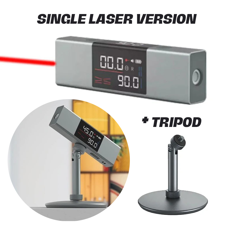 2 In 1 Protractor Digital Multifunctional Laser Leveler Tool Metal with Tripod Stand