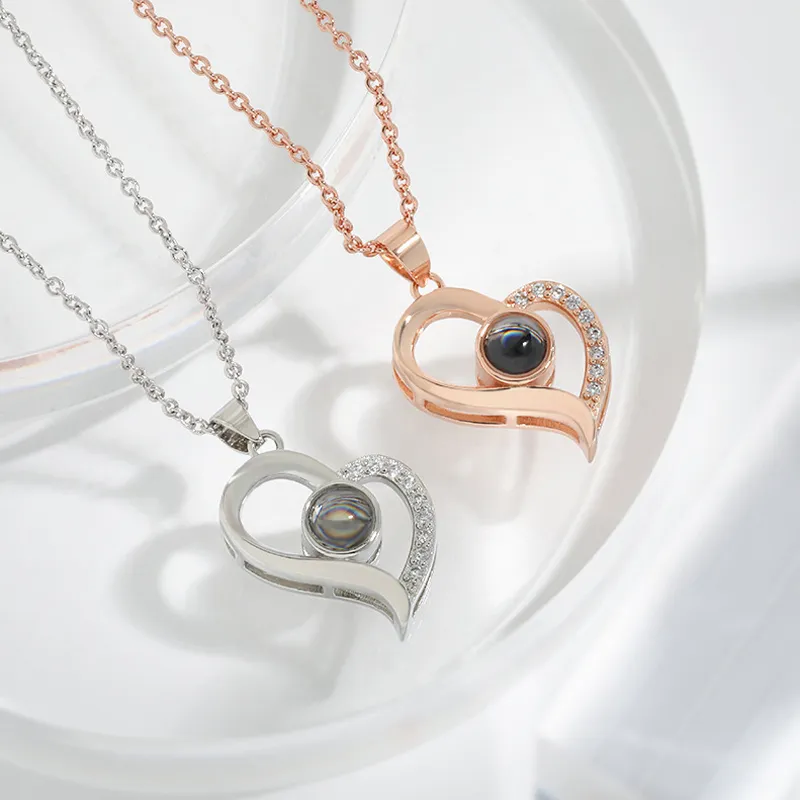 Neeko Eternal Rose Love Languages Heart Pendant Gift Box for Her on Birthday, Christmas, Mother's Day, Valentine's Day