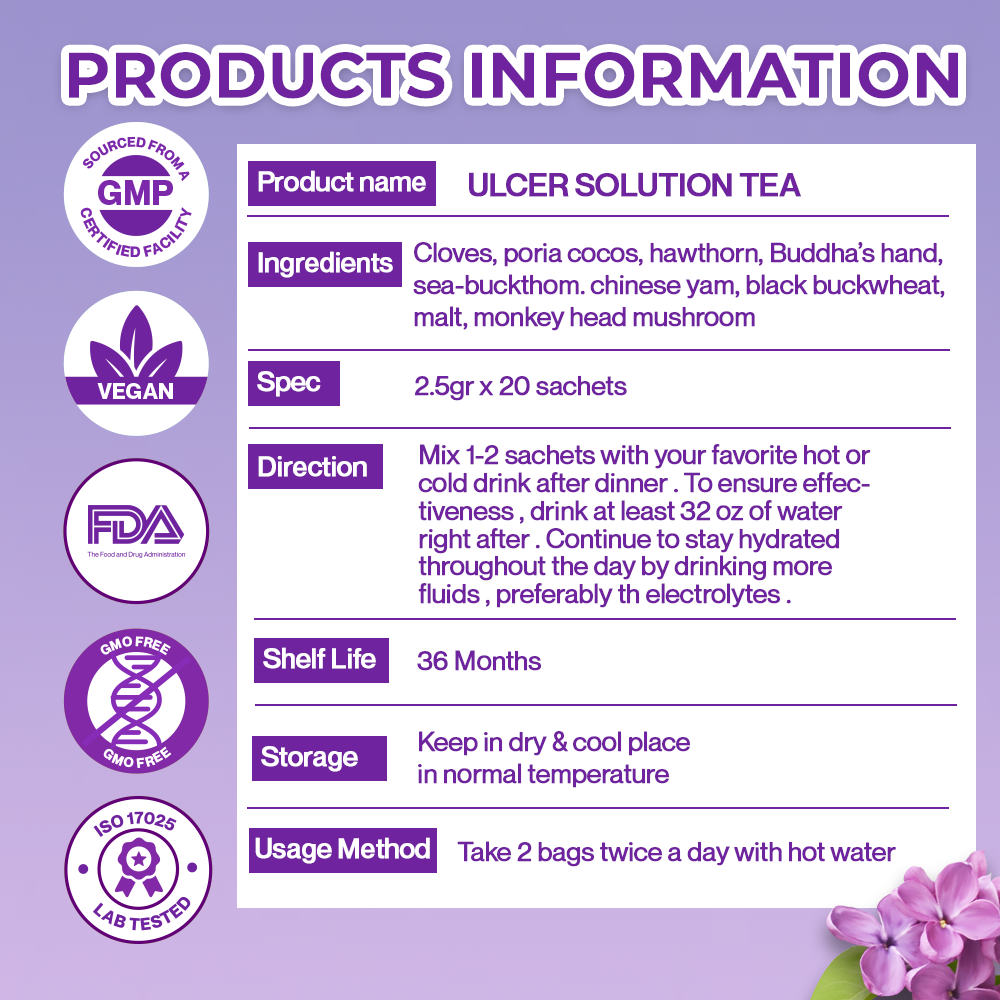 20 Teabags - Regulate Gastritis, Stomachache & Various Stomach Discomfort Solution Tea