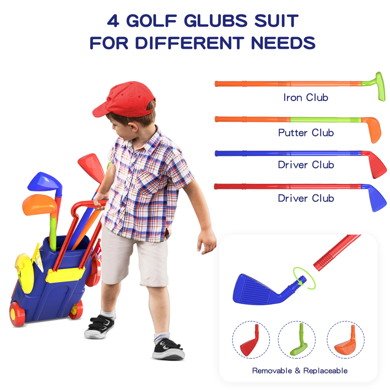 Indoor Outdoor 2-in-1 Kids Toddler Golf 08 Balls & 01 Mat Set for for Boys Girls Ages 2 3 4 5+