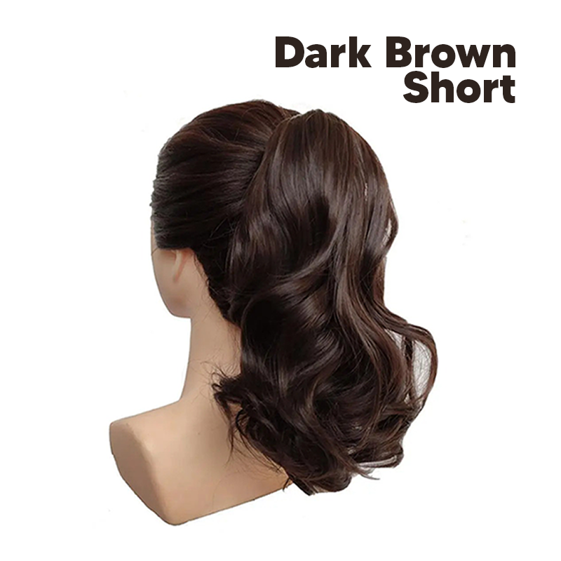 Synthetic Fiber Claw Clip Wavy Ponytail Hair Extensions for Women