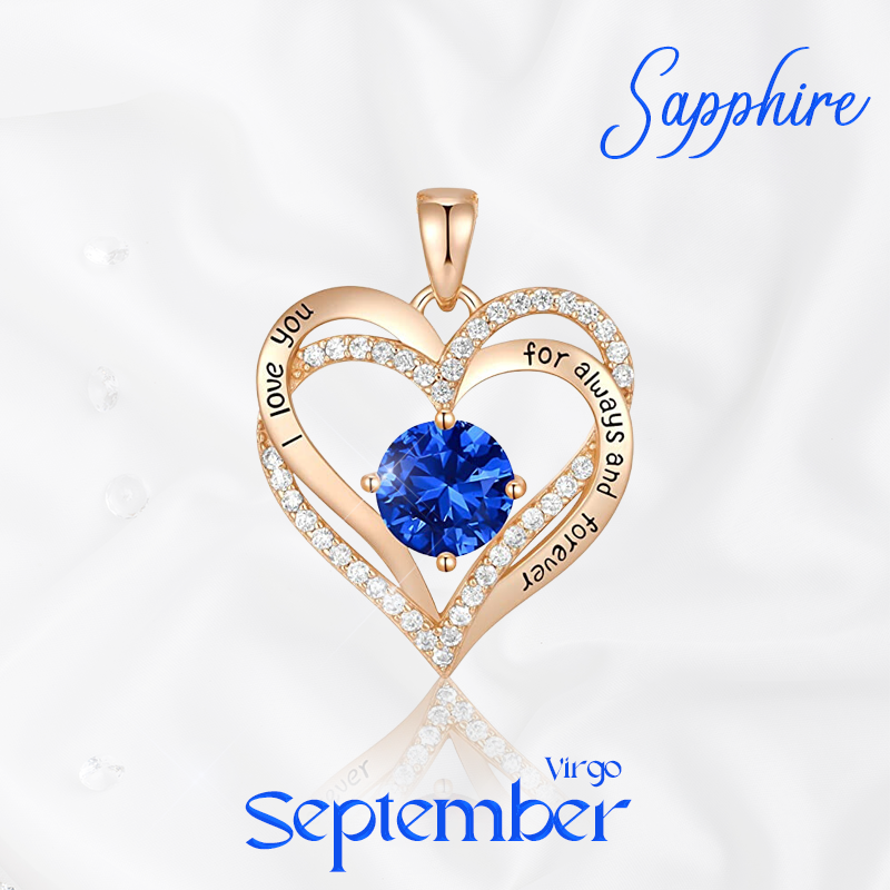 Germe Personalized 12 Birthstone Zirconia Gifts for Women's Forever Love Heart Pendant Necklace