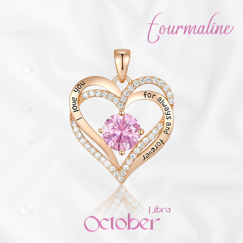 Germe Personalized 12 Birthstone Zirconia Gifts for Women's Forever Love Heart Pendant Necklace