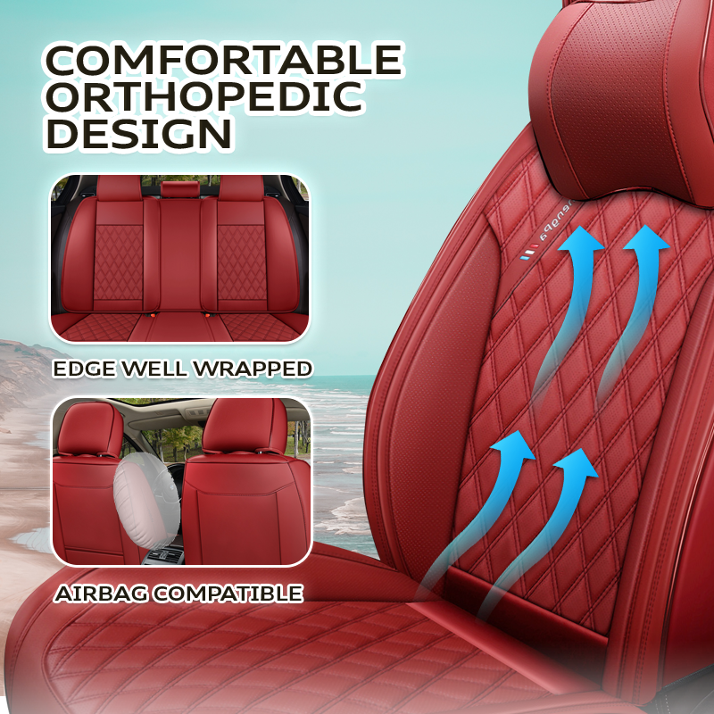 Mark 2023 Water-Proof Leather Car Seat Cover for Cars, SUV