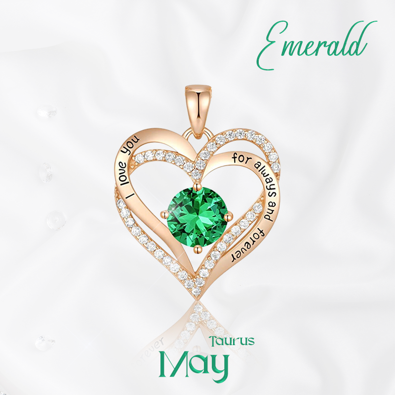 Germe Personalized 12 Birthstone Zirconia Gifts for Women's Forever Love Heart Pendant Necklace