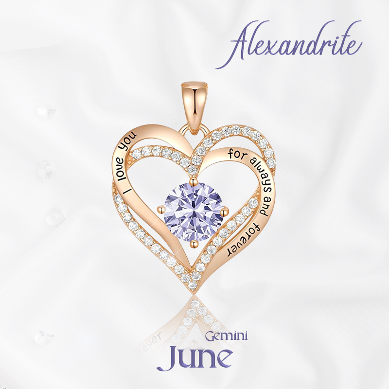 Germe Personalized 12 Birthstone Zirconia Gifts for Women's Forever Love Heart Pendant Necklace