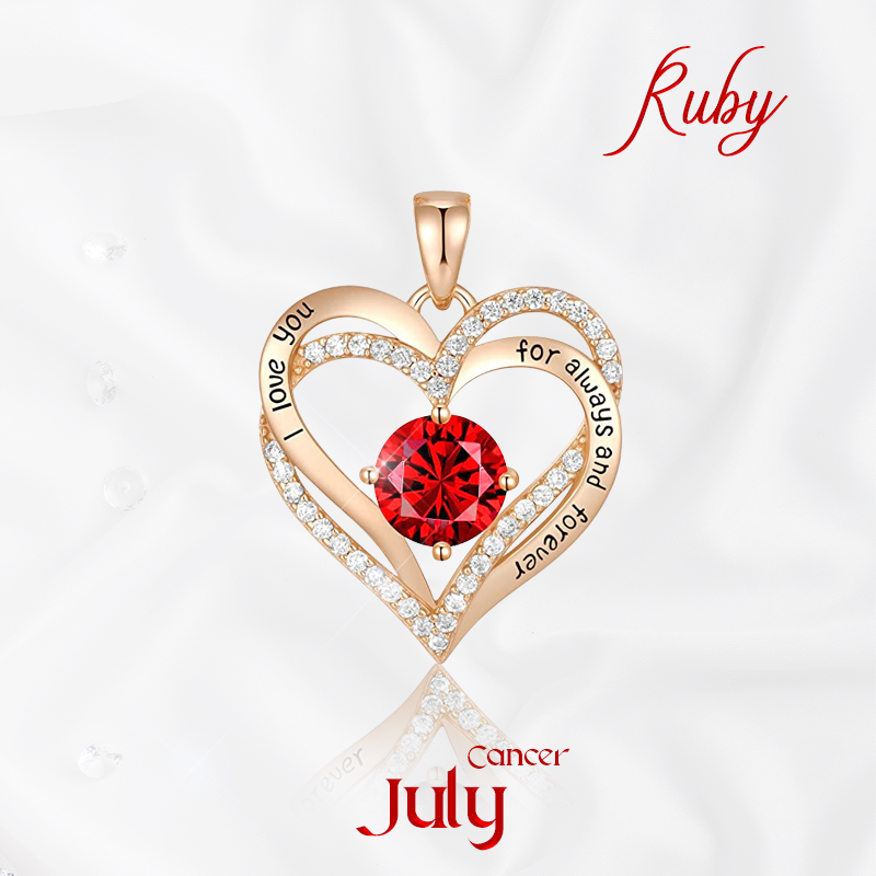 Germe Personalized 12 Birthstone Zirconia Gifts for Women's Forever Love Heart Pendant Necklace