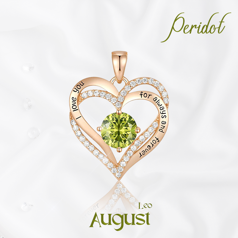 Germe Personalized 12 Birthstone Zirconia Gifts for Women's Forever Love Heart Pendant Necklace