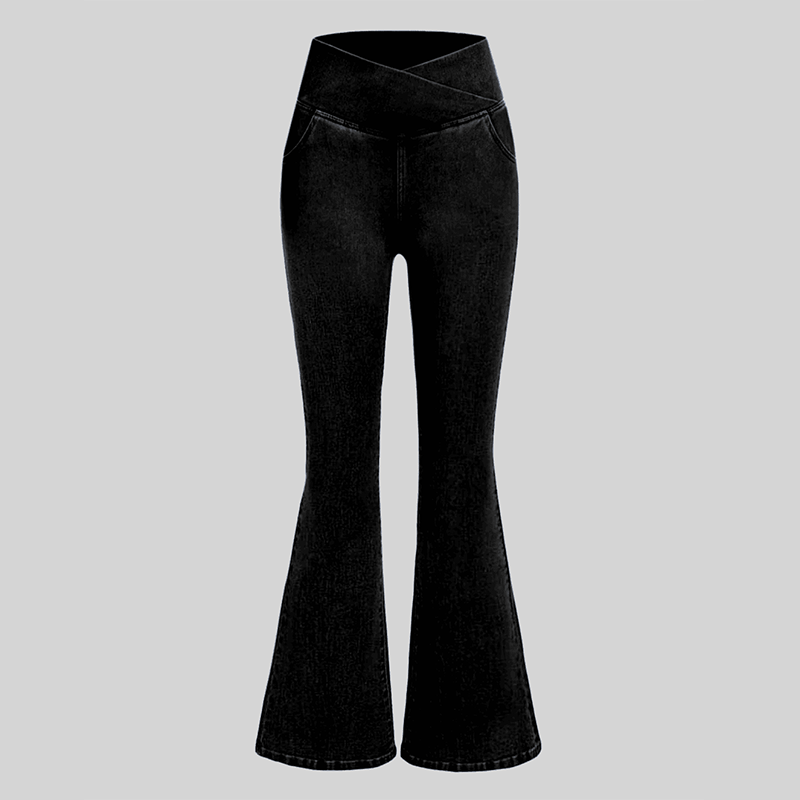 Stretchy Jeans High Waisted Crossover