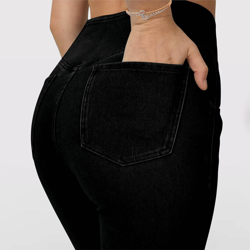 Stretchy Jeans High Waisted Crossover