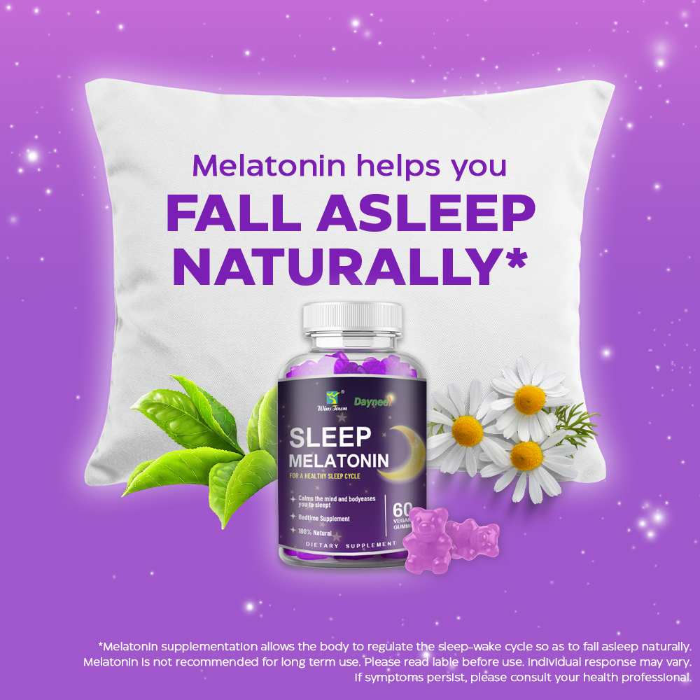 Berry-Flavored, Gluten Free & Gelatin Free Sleep Aid Melatonin Gummies (60 Pieces)