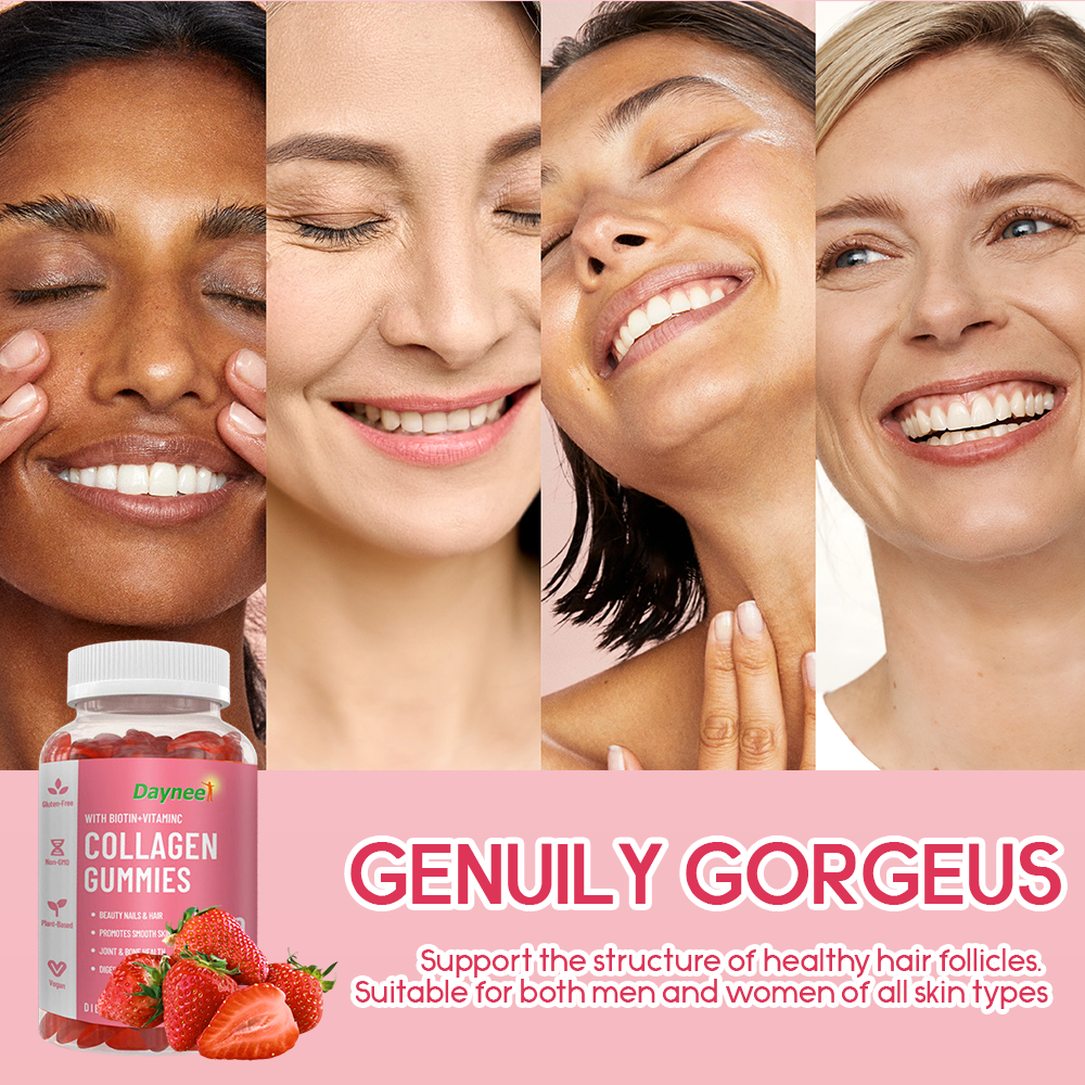 Daynee Collagen Gummies | Dietary Supplement for Collagen Replenishment and Hair/Nails/Skin Improvement