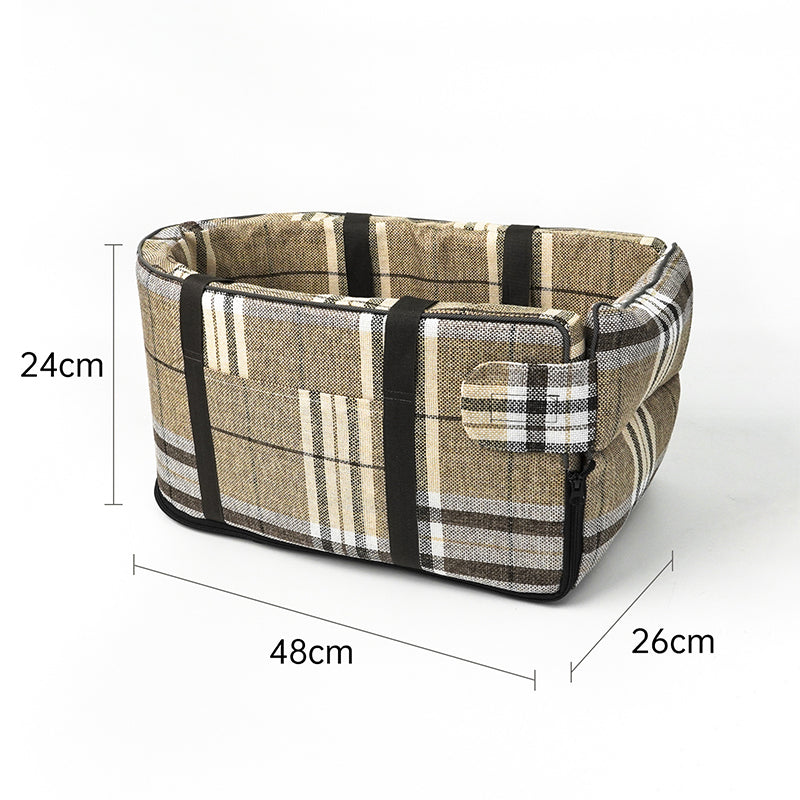 Portable Safety Car Central Console Pet Seat Bed for Small Dogs and Cats