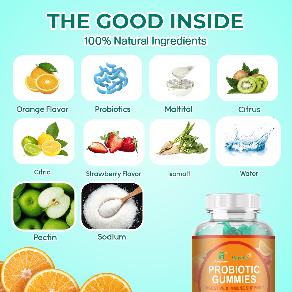 Daynee Probiotic Gummies | Dietary Supplement for Gut Health Digestion Immunity
