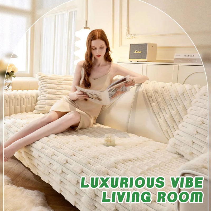 2023 Winter Warm & Thickened Non-slip Rabbit Velvet Plush Sofa Cushion Cover