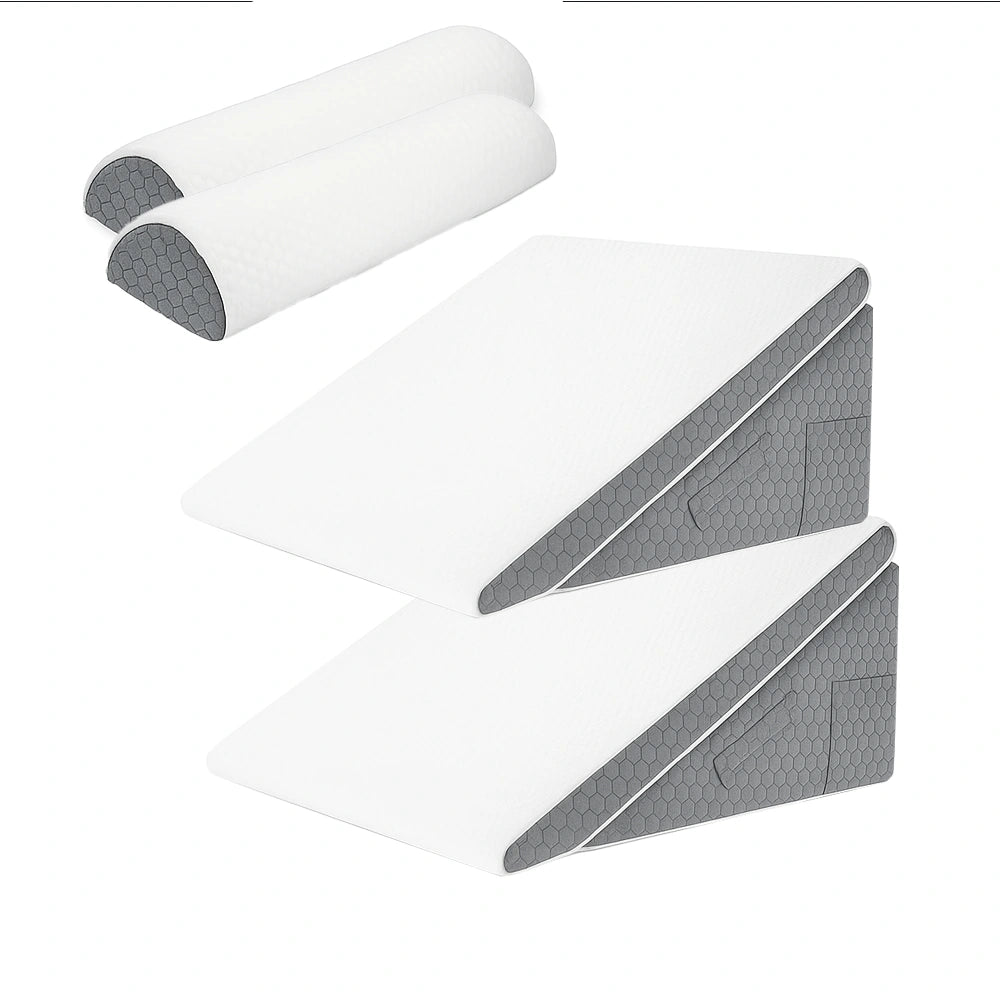 Orthopedic Memory Foam 3-Piece Bed Wedge Pillow Set for Sleeping & Recovery