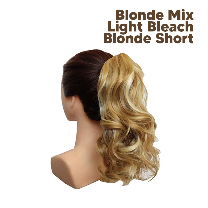 Synthetic Fiber Claw Clip Wavy Ponytail Hair Extensions for Women