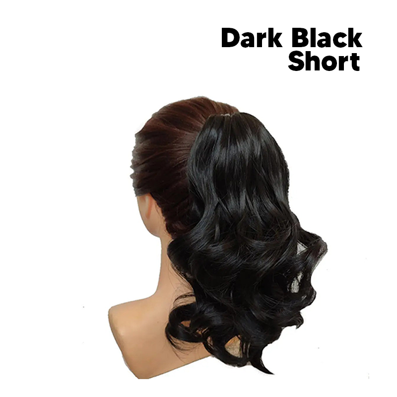 Synthetic Fiber Claw Clip Wavy Ponytail Hair Extensions for Women