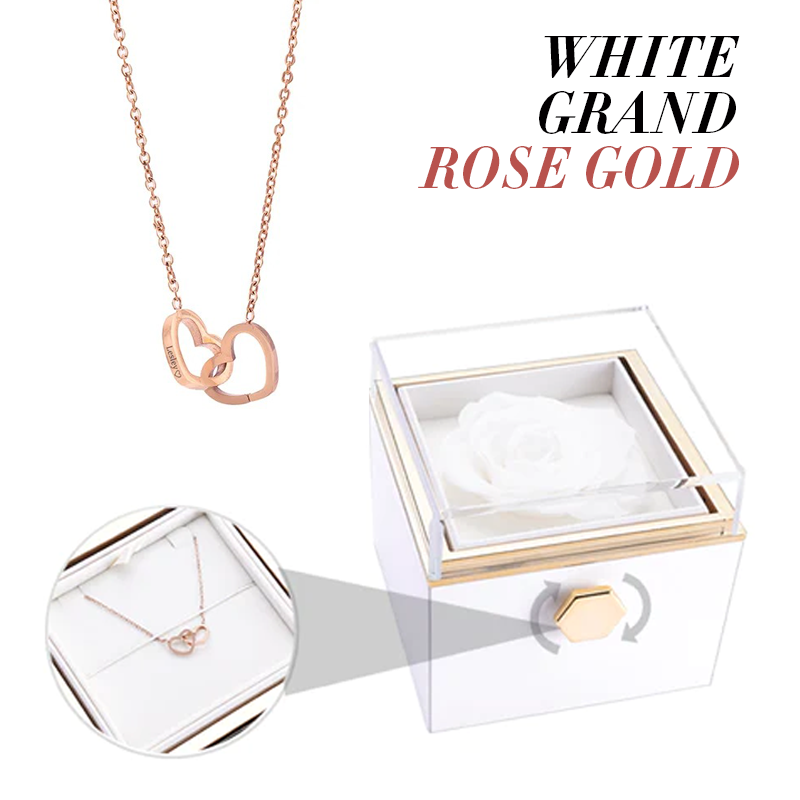 Catherine Eternal Rose Love Languages Heart Pendant Gift Box for Her on Birthday, Christmas, Mother's Day, Valentine's Day